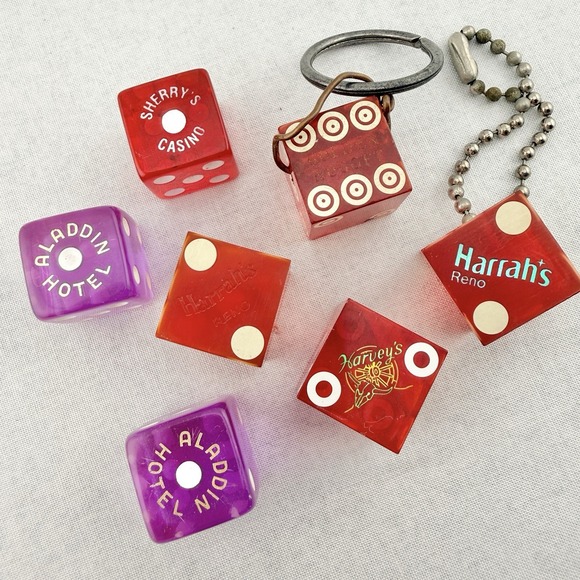 Other - Vintage Casino Dice & Souvenir Key Chain Lot Las Vegas Reno NV Collection